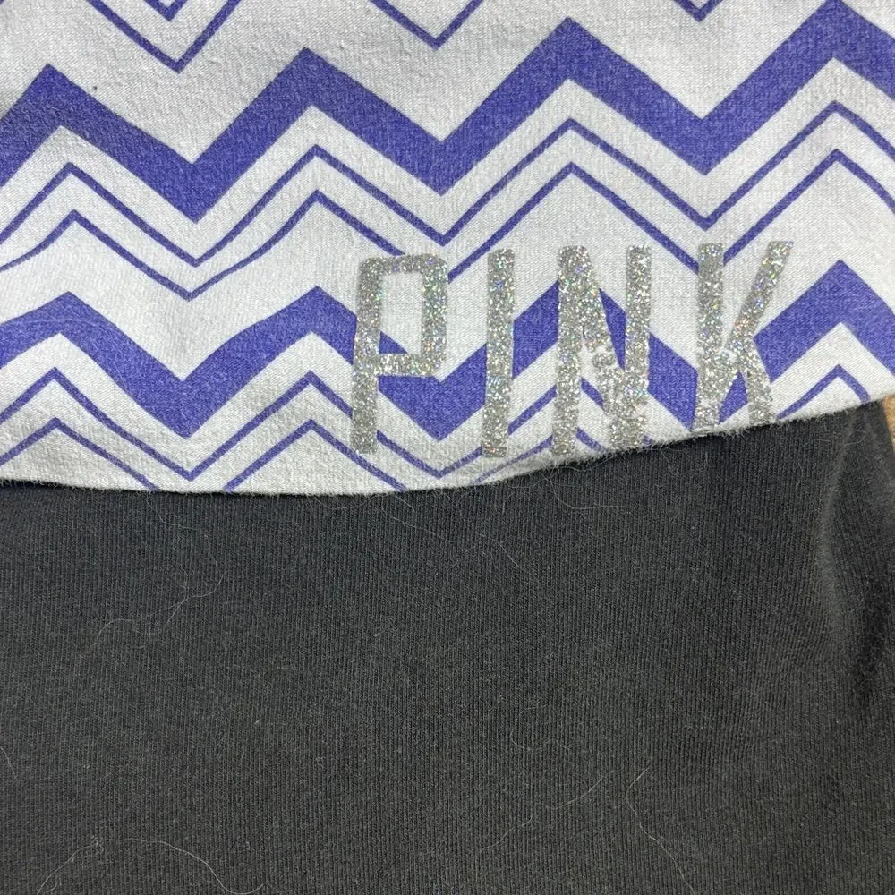 Victoria’s Secret‎ pink fold down vintage 2010s leggings Chevron sparkle logo